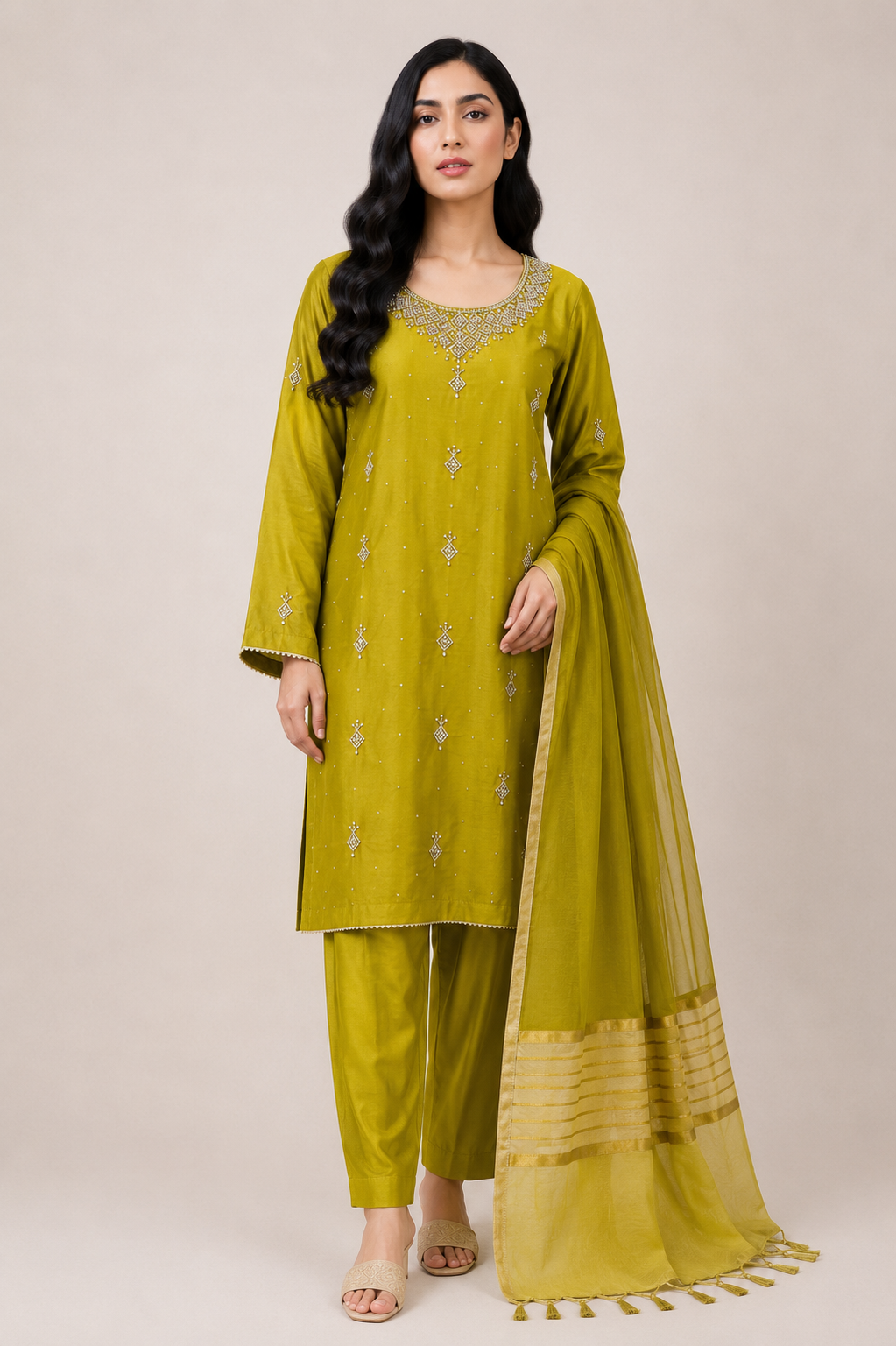 RowSilk 3pc Suit Shawl Dupatta